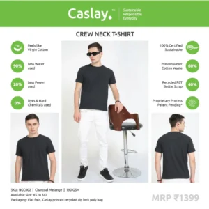 CREW NECK T-SHIRT - Charcoal Melange