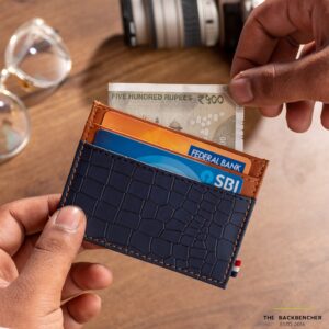 THE BACKBENCHER - BRUSSELS CARD WALLET (Navy+Tan)
