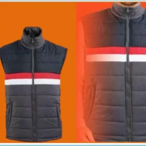 UCB Sleevless Jacket- Black Grey with Red/White