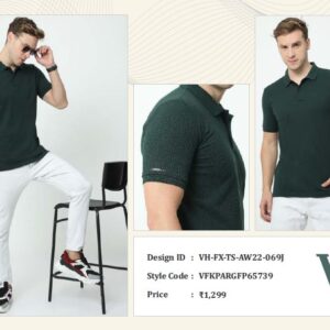 VanHeusen-Shirts & T-Shirts Plain Van Heusen Men Tshirts Wholesale Green