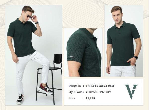 VanHeusen-Shirts & T-Shirts Plain Van Heusen Men Tshirts Wholesale Green