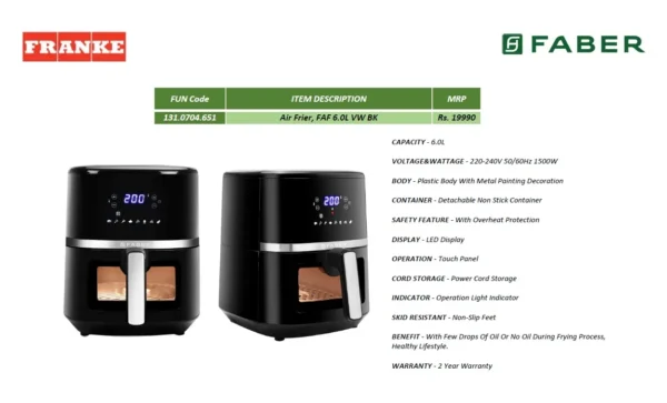 Faber Air Frier, FAF 6.0L VW BK
