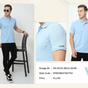 VanHeusen-Shirts & T-Shirts Plain Van Heusen Men Tshirts Wholesale Sky Blue