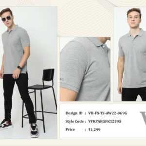 VanHeusen-Shirts & T-Shirts Plain Van Heusen Men Tshirts Wholesale Grey