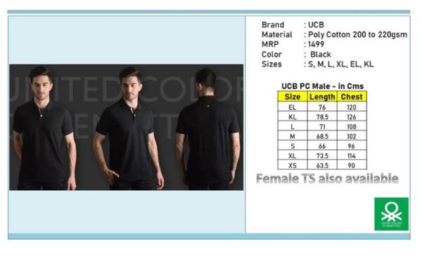 UCB-Polo T-Shirt - Polyester Cotton Black