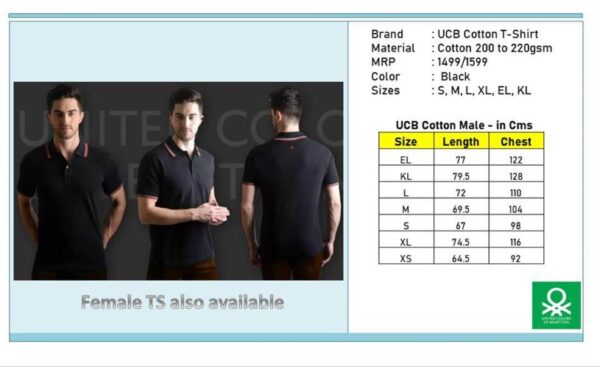 UCB-Polo T-Shirt with tipping - Cotton - Black