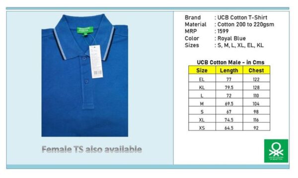 UCB-Polo T-Shirt with tipping - Cotton - Royal Blue
