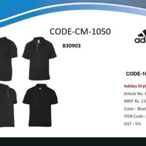 Adidas Dryfit Polo T Shirt Black