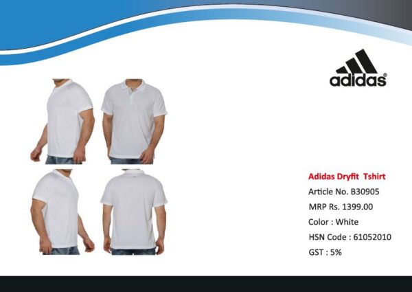 Adidas Dryfit Polo T Shirt White