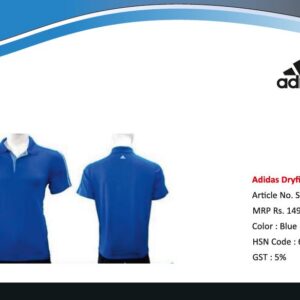 Plain Polyester Adidas Dry Fit T-Shirt Blue