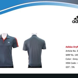 Plain Polyester Adidas Dry Fit T-Shirt Grey