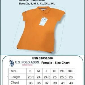 U.S. Polo Regular Fit Female T-Shirt- Apricot