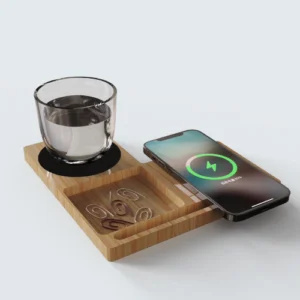 WAE008 Wangari Willow 3.0 15W Wireless Charger With Cup warmer & Phone Stand