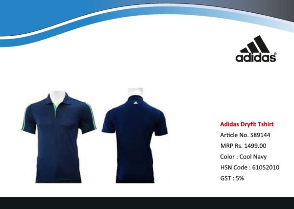 Plain Polyester Adidas Dry Fit T-Shirt Cool Navy