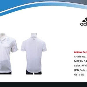 Plain Polyester Adidas Dry Fit T-Shirt White