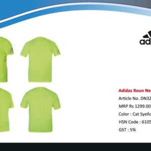 Polyester Plain Adidas Dri Fit Tshirt, Round Neck Cat Syellow
