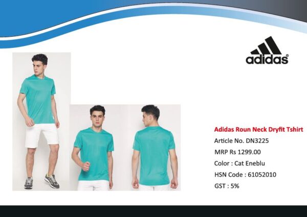 Polyester Plain Adidas Dri Fit Tshirt, Round Neck Cat Eneblu