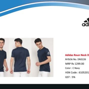 Polyester Plain Adidas Dri Fit Tshirt, Round Neck C Navy