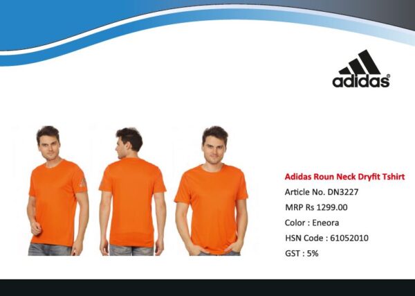 Polyester Plain Adidas Dri Fit Tshirt, Round Neck Eneora