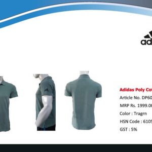 Adidas Poly Cotton Sleeve Logo T Shirt Tragrn