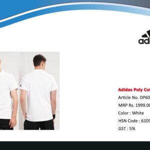 Adidas Poly Cotton Sleeve Logo T Shirt White