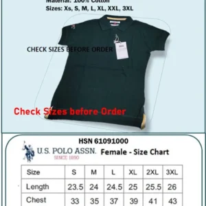 U.S. Polo Regular Fit Female T-Shirt- Bottle Green