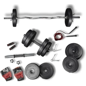 LLPVCHGC01 Lifelong PVC Home Gym Set 10kg Plate 3feet curl Rod and Dumbbells rods with Gym Accessories