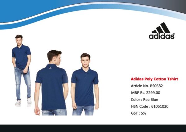 Adidas Poly Cotton Tshirt Shoblue/Training