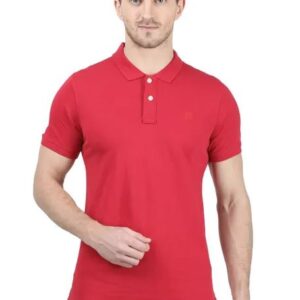 Monte CarloRed Solid Cotton Blend Solid Tshirt