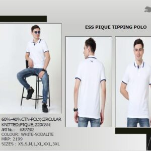 PUMA ESS PIQUE TIPPING POLO WHITE-SODALITE