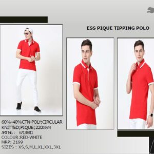 PUMA ESS PIQUE TIPPING POLO Red-White