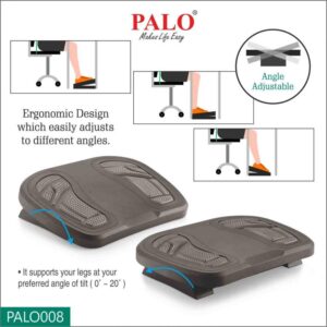 PALO Ergonomic & Angle Adjustable Footrest with Foot Pressure Points
