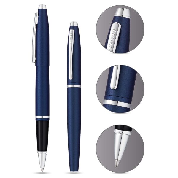 Cross Unisex Midnight Metallic Roller Ball Pen (Blue_Free Size)