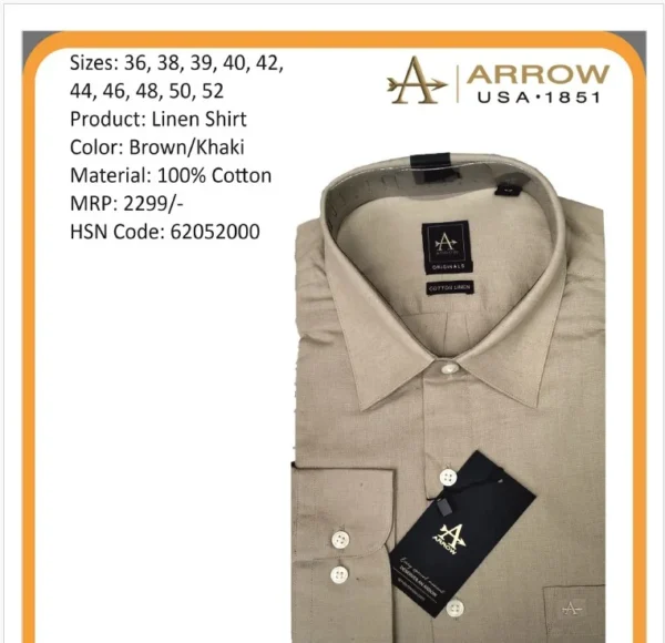 Arrow- Linen Shirt- Brown/Khakhi
