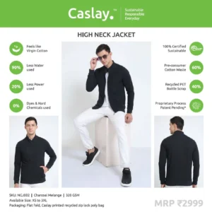 HIGH NECK JACKETS - Charcoal Melange