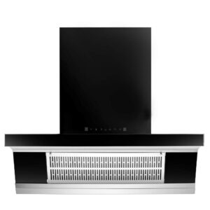 Prestige 60 cm 1100 m³/HR Auto-Clean Angular Kitchen Chimney (AKH 600 MSS, 2 Baffle Filters, Touch Control, Black)
