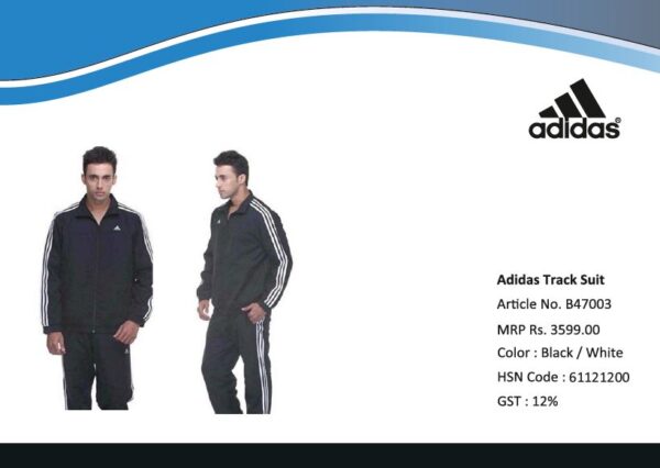 Adidas Black Polyester Tracksuit For Men