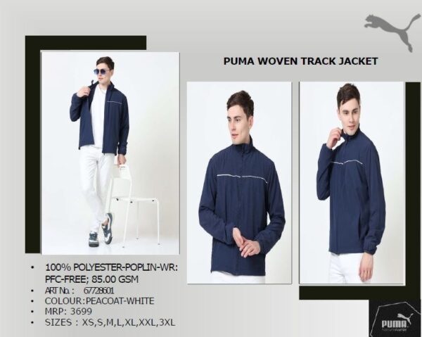 PUMA WOVEN TRACK JACKET (PEACOAT-WHITE)