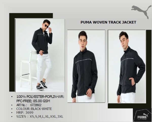 PUMA WOVEN TRACK JACKET (BLACK-WHITE)