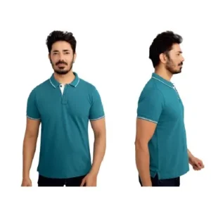 Monte Carlo Poly Cotton Tipping T-shirt- Green with White