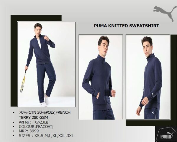 PUMA KNITTED SWEATSHIRT PEACOAT