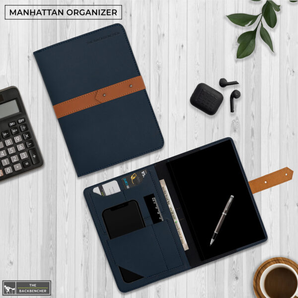 THE BACKBENCHER - MANHATTAN NOTEBOOK ORGANIZER (Navy)