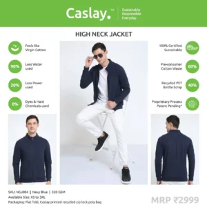 HIGH NECK JACKETS - Navy Blue