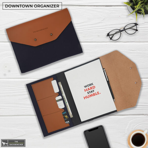 THE BACKBENCHER - DOWNTOWN NOTEBOOK ORGANIZER (Navy blue)