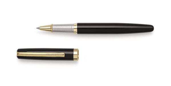 Legend Zade (Black with Golden Parts) Ball Pen with Signature 0.7mm metal twist refill (Blue Ink) Pack of 2 metal ballpoint pens