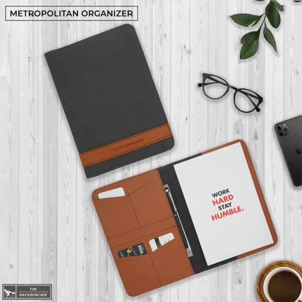 THE BACKBENCHER - METROPOLITAN NOTEBOOK ORGANIZER (Grey)