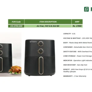 Faber Air Frier, FAF 6.0L DLX BK