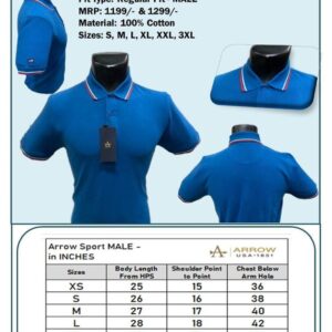 Arrow-T-Shirts with tipping (Rblue with & Red Tip) Male