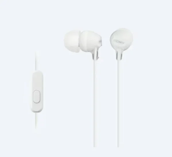 Sony MDR-EX15AP Inear Headphones with Mic - White