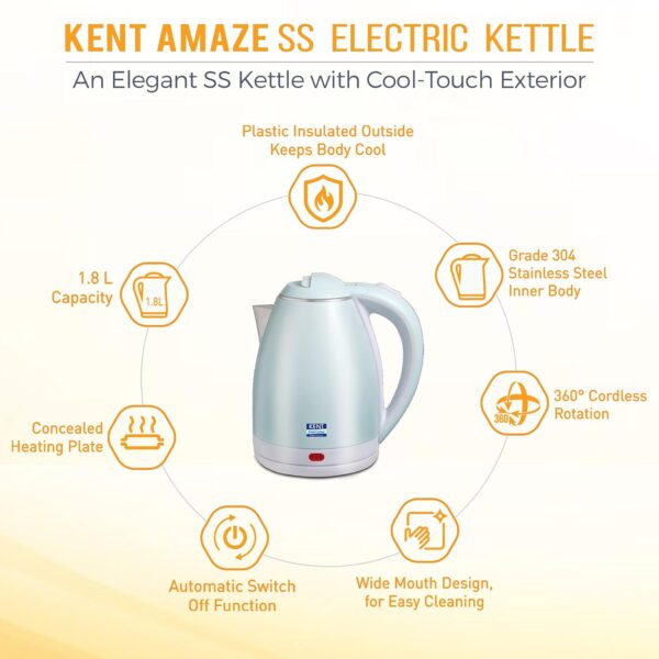 KENT AMAZE STAINLESS STEEL KETTLE 1.8L (16055)